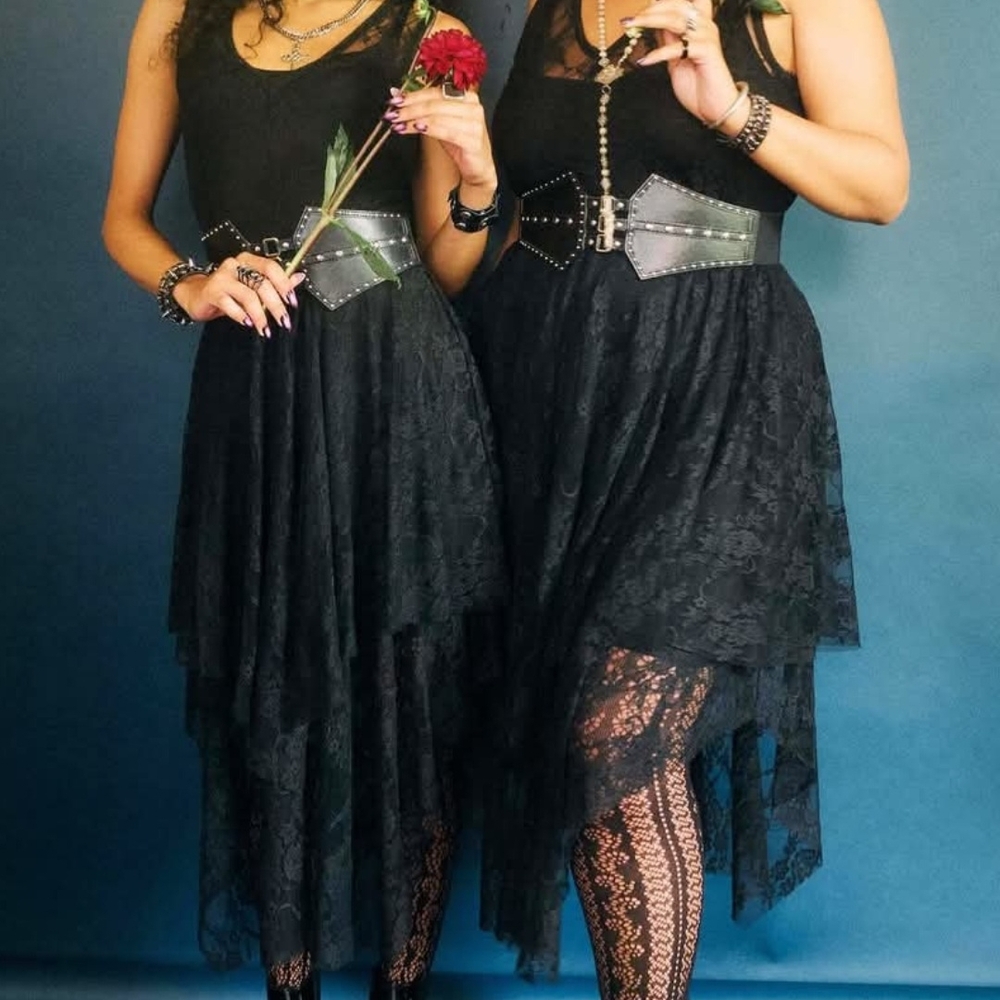 Midnight Hour Black Lace Shroud Dress